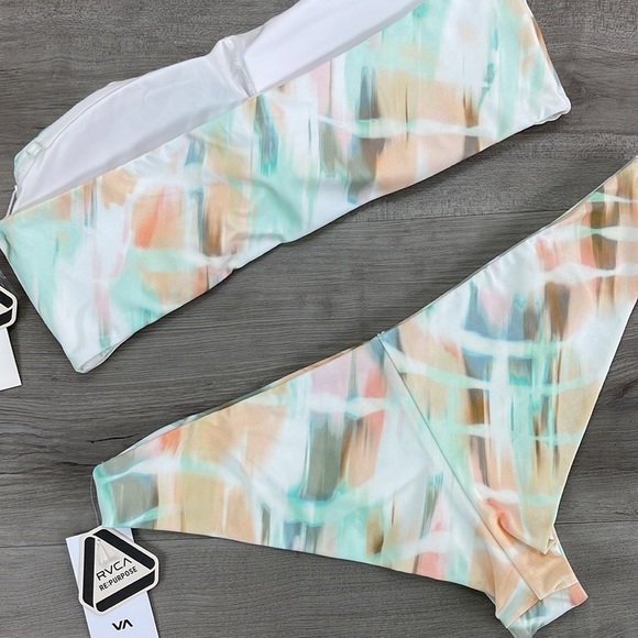☀️RVCA☀️ DYE DREAM BANDEAU DYE DREAM CHEEKY BIKINI SET - Picture 14 of 16